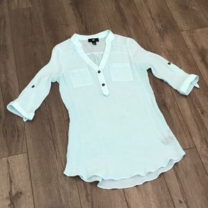 Light Blue Button-Up Women's Top